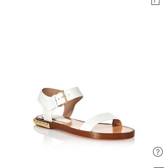 STUART WEITZMAN Women's Rosewood Leather Studded Ankle Strap Sandals - Off White